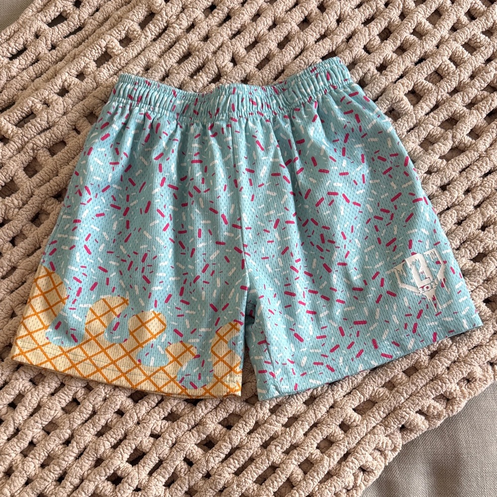 Kids Patterned Shorts - Blue and Yellow